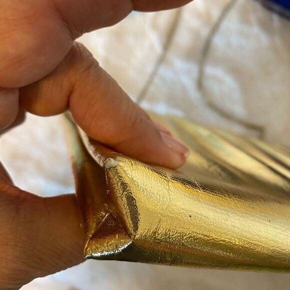 Vintage!  Gold Clutch Purse & Shoulder Bag - Picture 4 of 8